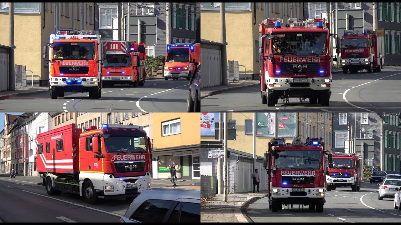 Großeinsatz in Solingen - Feuer im Krankenhaus - Einsatzfahrten Großübung