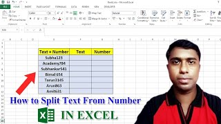 How to Split Text from Numbers in Excel |  Excel Tips &amp; Tricks | Subha Academy