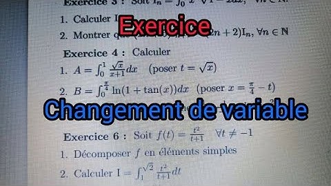 Analyse 2 SMPC : Calcul intégral (Changement de variable).