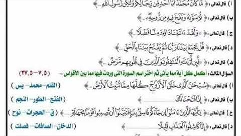 امتحانات قران كريم للصف الرابع الابتدائي الازهرى الترم التاني 2024 #امتحانات_الازهر