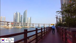 От Хэундэ до Квангалли через Марин-Сити, Пусан [4K] Пешеходная экскурсия по Корее