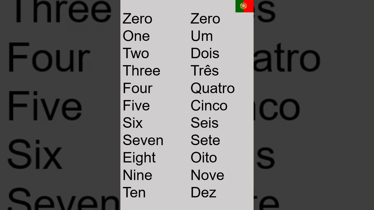 How to count to 10 in Portuguese