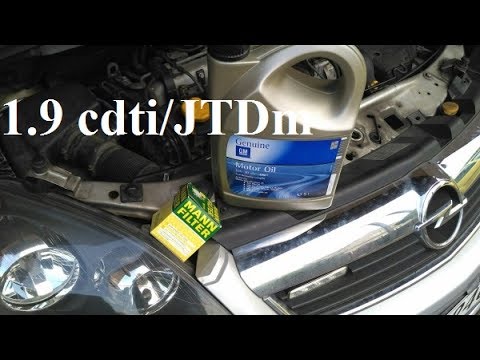 Wymiana Oleju W 1.9 Cdti/JTDm - Opel Zafira, Astra, Vectra, Alfa Romeo, Fiat, Saab Z19dt Z19dth