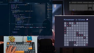 Coding Minesweeper in Silence | ASMR • Focus • No Talk • Keyboard Sounds • LOFI • Rain