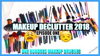 MAKEUP DECLUTTER 2018 [1] : Decluttering My Makeup Brushes | 100 Brushes!  | MsTopacJay