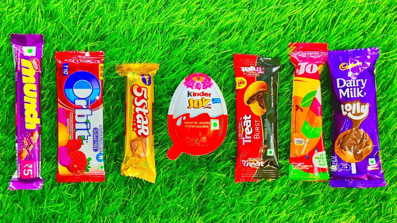 ASMR Most Popular Candys / some lots of colorful rainbow lollipop candy / unpacking chocolate eat