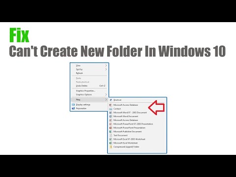 Fix Right Click Context Menu New Folder Missing | Can't Create New Folder In Windows 10