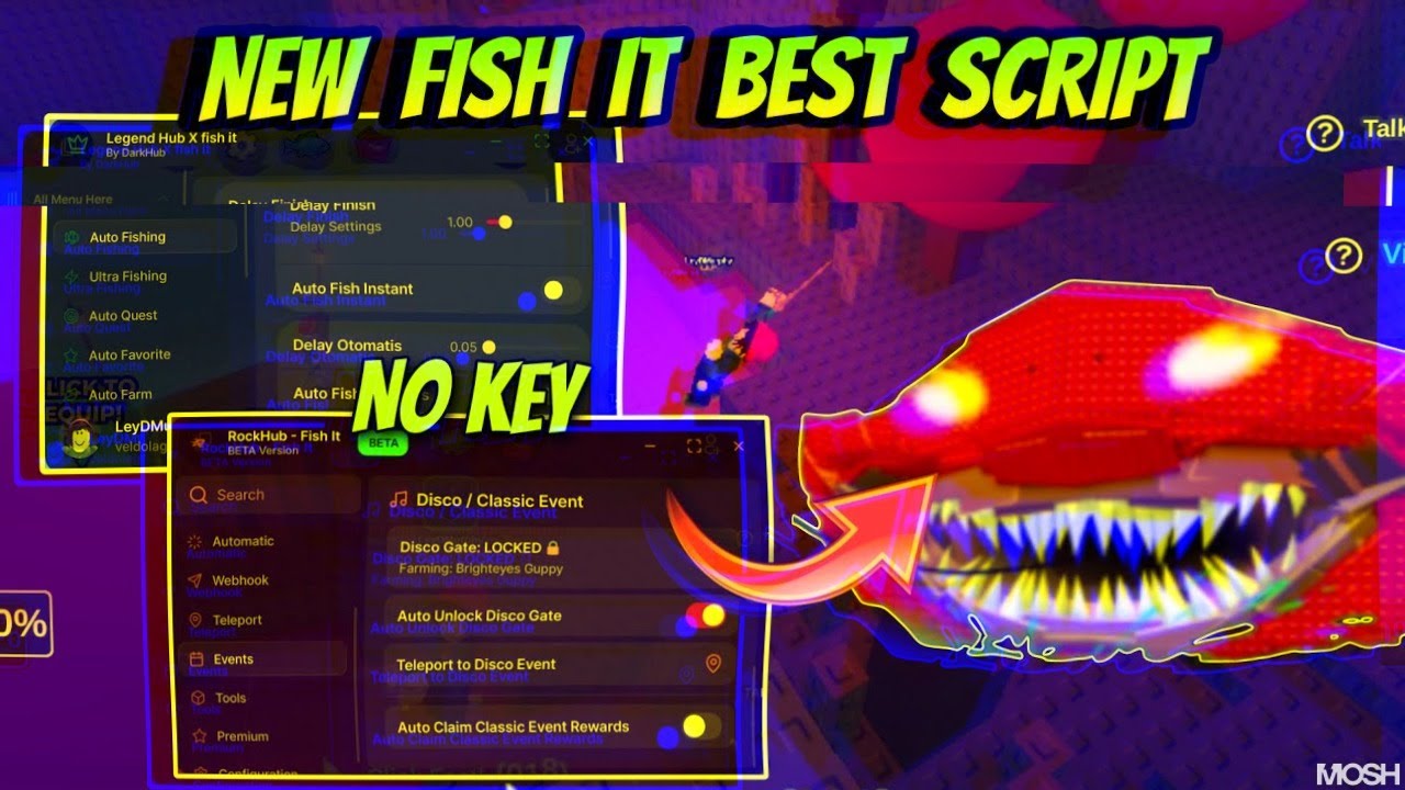 [UPD] Fish It SCRIPT *NO KEY* - Instant Fish, Auto Claim Classic Event, Instant catch, Tp & More