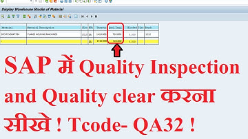 25 How to check Quality inspection stock in SAP! How to check Quality stock in SAP! QA32