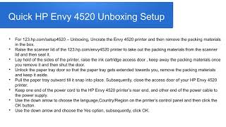 123.hp.com/envy4520 | HP Envy 4520 Setup & Installation Guide screenshot 1