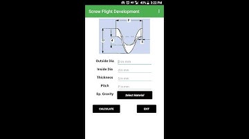 Screw Flight Layout or Flat Pattern Development Mobile app used in fabrication field.
