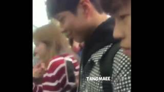 01122016 PARK BO GUM & KIM YOO JUNG ๋ฐ๋ณด๊ฒ-๊น์ ์ at Incheon Airport to Attend MAMA 2016