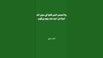 ولا تحسبن الذين قتلوا في سبيل الله أمواتا بل أحياء عند ربهم يرزقون | محمد أيوب | سورة آل عمران