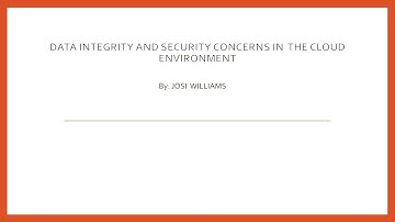 Data Integrity and Security Concerns in  The Cloud Environment