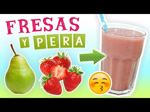 Batido de Fresa y Pera para Acabar con los Kilos de Más - Licuado Saludable de Frutas para Adelgazar