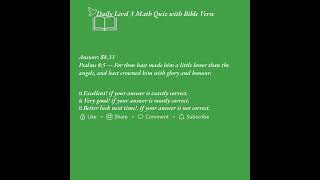 Level 3 Daily Math Quiz With Bible Verse 10Q May 09 2026