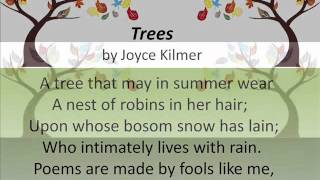 Trees by Joyce Kilmer (LYRICS),  Song composed by Oscar Rasbach, Arrangement by Garth Kayster chords