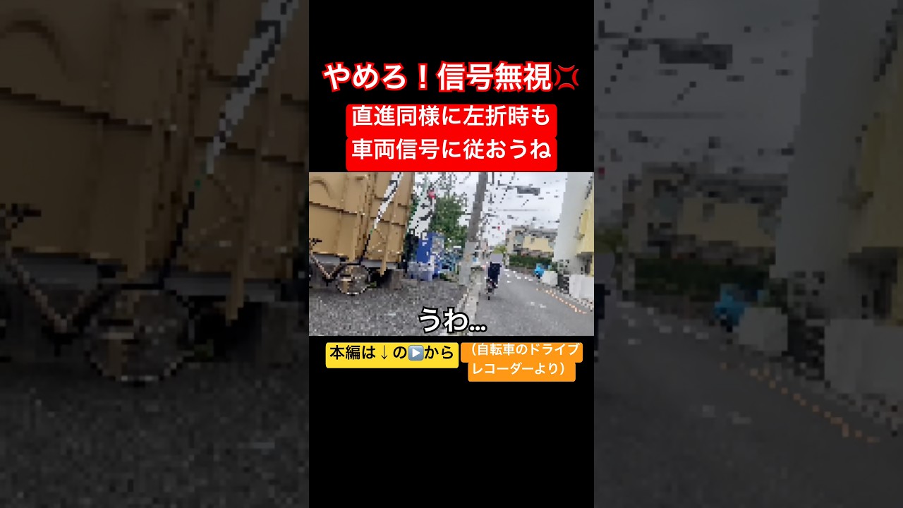やめなさい！信号無視チャリ登場😱