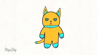 Orange and cyan cat transfur
