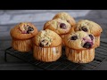 バターをふわふわに立てて極旨!ブルーベリーマフィン | Blueberry Muffins