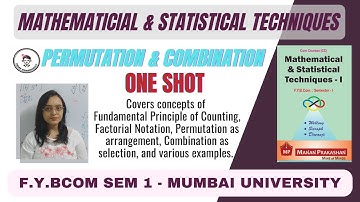 FYBCOM Permutations & Combinations - All Concepts + Notes + Sums - One Shot Revision Lecture