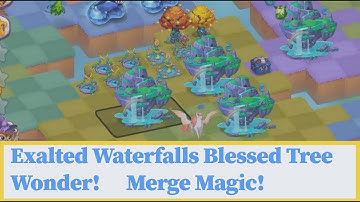 Making 4 Exalted Waterfalls! The Blessed Tree Wonder! Divine Spring Merging in Merge Magic!
