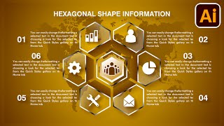 Infographic design | Hexagonal | Adobe illustrator tutorials | 009