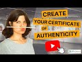 Certificate of authenticity for artists