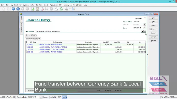 1.3 Journal Entry in SQL Accounting System