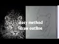 Majestic Tiger Outline Sketch | Detailed Wildlife Art