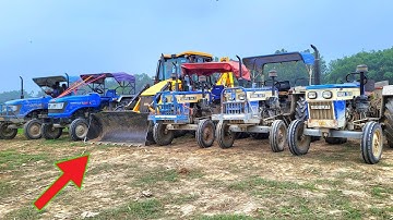 New JCB Backhoe Loader Machine Fully Loading Soil Swaraj 744 Eicher 551 Sonalika Sikandar Tractor