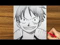 How to draw Anime -Monkey D. Luffy Step-by-step || Easy Anime Sketch for beginners || Drawing Anime