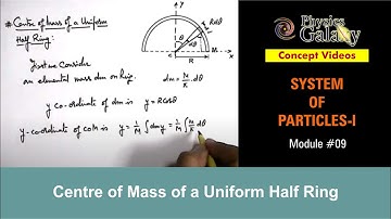 Class 11 Physics | System of Particles | #9 Centre of Mass of a Uniform Half Ring | For JEE & NEET
