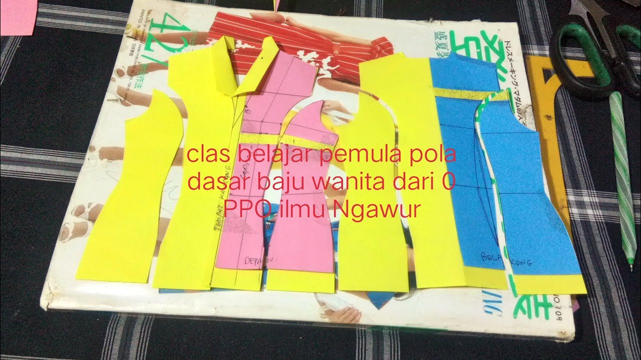 Membuat pola baju Pramuka wanita kerah setali mudah cepat
