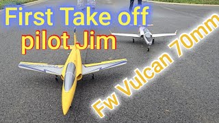 First Takeoff with EDF jet Pilot Jim. Freewing Vulcan 70mm #rchobby #youtube #smokeymountainrc