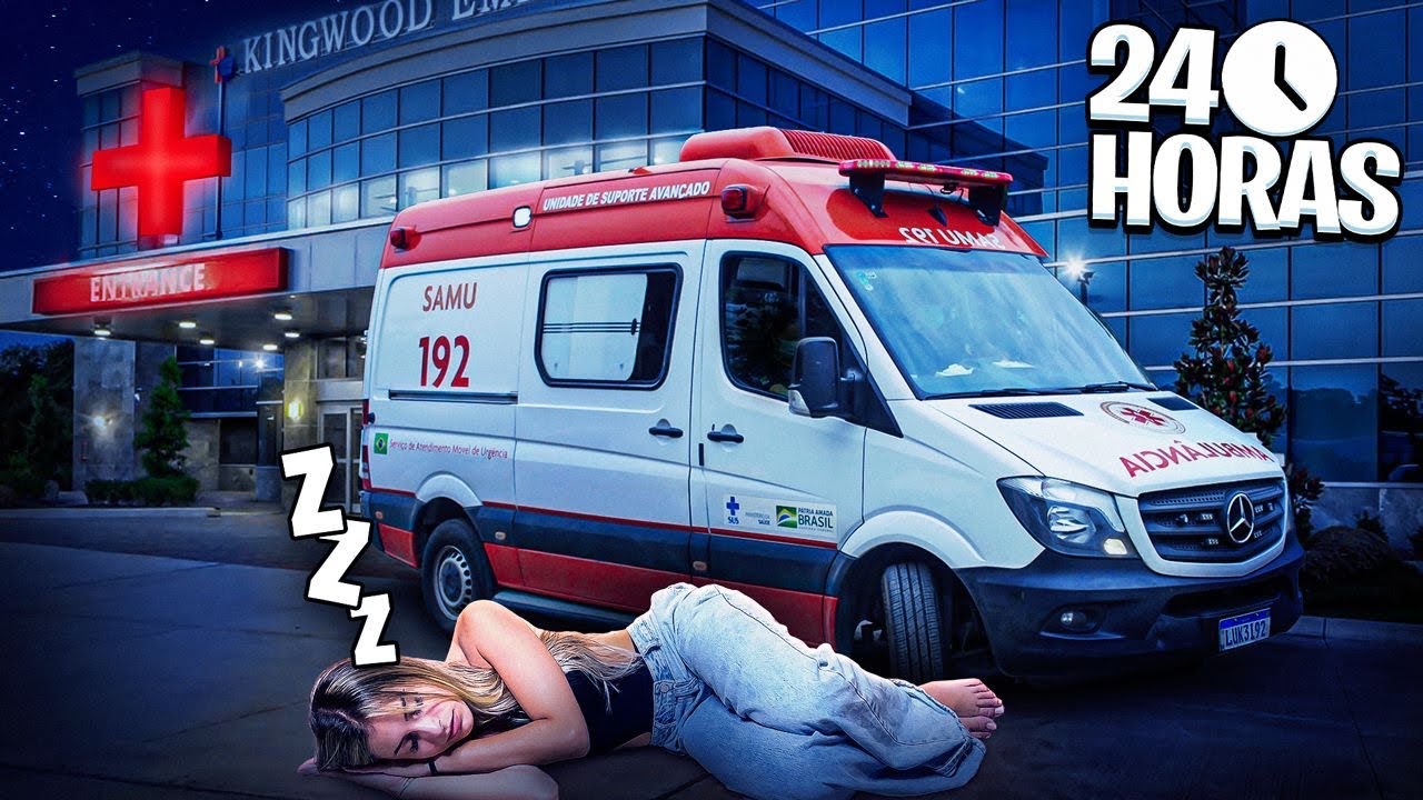 PASSEI A NOITE EM UMA AMBULÂNCIA SEM NINGUÉM PERCEBER !!