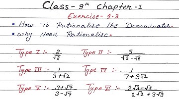 Class 9th Math || How to Rationalise the Denominator? ||  Exercise 1.3|| Chapter "Number System "