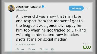 Oakland raiders wide receiver antonio brown attacked former pittsburgh
steelers teammate and juju smith-schuster on social media sunday.