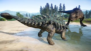 ISLA NUBLAR: ANKYLOSAURUS VS T-REX,I-REX,GIGANOTOSAURUS,INDORAPTOR,CARNOTAURUS &amp; SPINOSAURUS