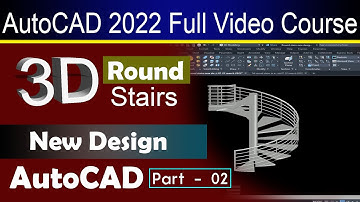 3d Round Stairs | AutoCAD 2022 course | Part 02 3D | Engineer Tauseef Ullah