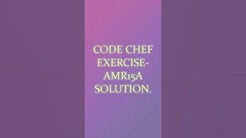 CODECHEF EXERCISE-AMR15A  SOLUTION IN C LANGUAGE | C/C++/Python| #programming #codechef
