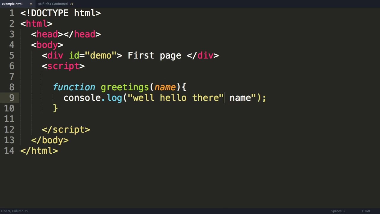 how to write html javascript