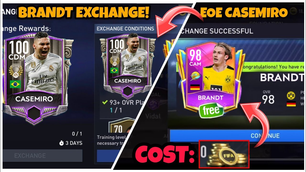 FIFA MOBILE 22 • EOE CASEMIRO 100 CDM GLITCH! COMPLETE BRANDT 98 CAM