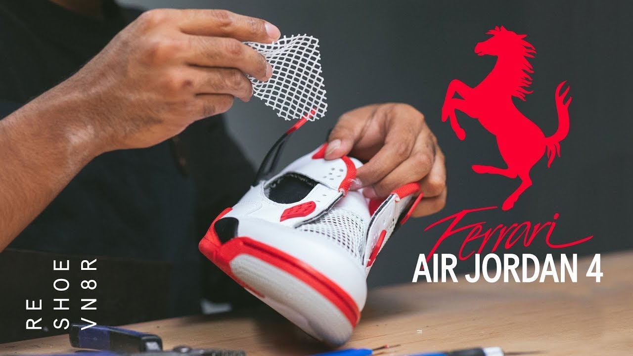 Air Jordan 4 Ferrari Custom Inspired by Michael Jordan's Car 