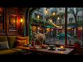 Rainy Street Café Jazz | Soft Piano and Warm Lights for Better Moods