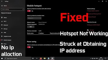 How to fix windows 10 Hotspot not obtaining ip address | Hotspot not sharing internet [Fixed]