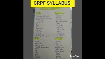 #CRPF NEW SYLLABUS 2023