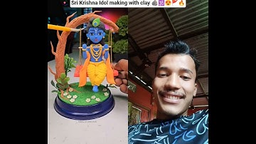 Krishna ji jhula making with clay 🦚 Krishna ji idol making 🌸 Jai shree Krishna #shorts #short