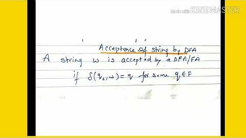 How to check acceptance or rejection of given string by DFA -lecture11/toc