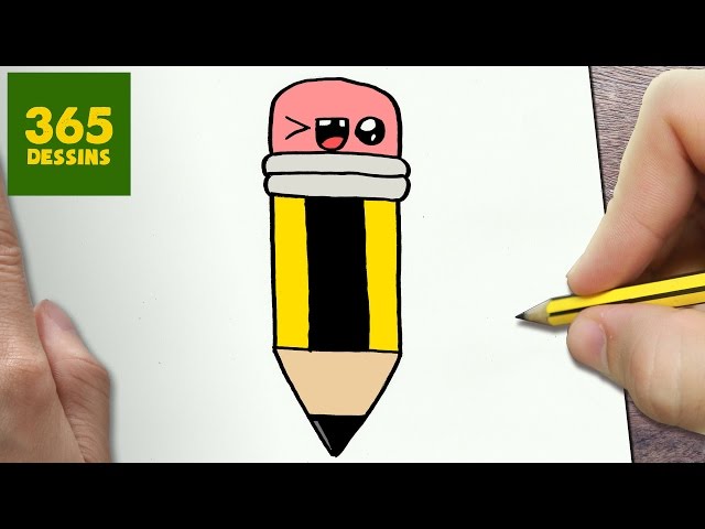 COMMENT DESSINER CRAYON KAWAII ÉTAPE PAR ÉTAPE – Dessins kawaii facile 